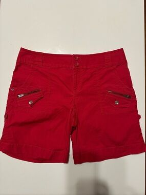 INC International Concepts Bright Red Cargo Bermuda Shorts